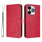 For UMIDIGI G100x 5G / 4G Litter Panda Embossing RFID Leather Phone Case with Lanyard(Rose Red)