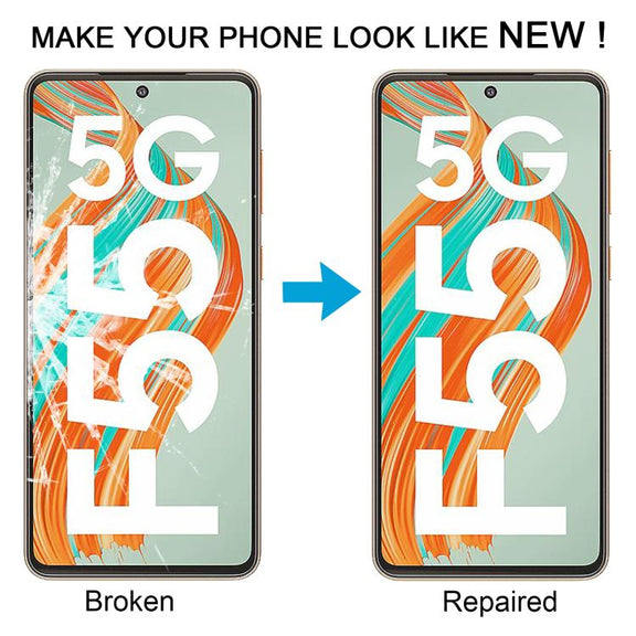 For Samsung Galaxy F55 SM-E556B 10pcs Front Screen Outer Glass Lens with OCA Optically Clear Adhesive
