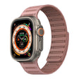For Apple Watch 46mm / 49mm / 45mm / 44mm Cylinder Magnetic Two-color Loop Silicone Watch Band(Oxford Pink Rose Grey) - free shipping - PMC TechLife - Order now!