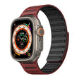 For Apple Watch 46mm / 49mm / 45mm / 44mm Cylinder Magnetic Two-color Loop Silicone Watch Band(Wine Red Black) - free shipping - PMC TechLife - Order now!