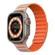 For Apple Watch 46mm / 49mm / 45mm / 44mm Cylinder Magnetic Two-color Loop Silicone Watch Band(Starlight Orange) - free shipping - PMC TechLife - Order now!