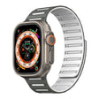 For Apple Watch 46mm / 49mm / 45mm / 44mm Cylinder Magnetic Two-color Loop Silicone Watch Band(Dark Green White) - free shipping - PMC TechLife - Order now!