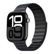 For Apple Watch 42mm / 41mm / 40mm / 38mm Cylinder Magnetic Two-color Loop Silicone Watch Band(Midnight Color Black)