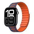 For Apple Watch 42mm / 41mm / 40mm / 38mm Cylinder Magnetic Two-color Loop Silicone Watch Band(Midnight Blue Orange) - free shipping - PMC TechLife - Order now!