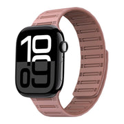 For Apple Watch 42mm / 41mm / 40mm / 38mm Cylinder Magnetic Two-color Loop Silicone Watch Band(Oxford Pink Rose Grey)