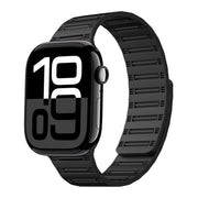 For Apple Watch 42mm / 41mm / 40mm / 38mm Cylinder Magnetic Two-color Loop Silicone Watch Band(Black)