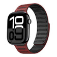 For Apple Watch 42mm / 41mm / 40mm / 38mm Cylinder Magnetic Two-color Loop Silicone Watch Band(Wine Red Black) - free shipping - PMC TechLife - Order now!