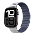 For Apple Watch 42mm / 41mm / 40mm / 38mm Cylinder Magnetic Two-color Loop Silicone Watch Band(White Midnight Blue) - free shipping - PMC TechLife - Order now!
