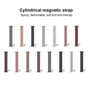 For Apple Watch 42mm / 41mm / 40mm / 38mm Cylinder Magnetic Two-color Loop Silicone Watch Band(Starlight)