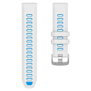 For Garmin Forerunner 970 Two Color Steel Buckle Silicone Watch Band(White Blue)
