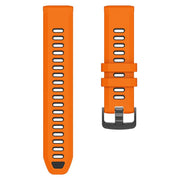 For Garmin Forerunner 970 Two Color Steel Buckle Silicone Watch Band(Orange Black)