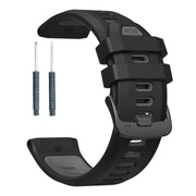 For Garmin Forerunner 970 Two Color Steel Buckle Silicone Watch Band(Black Grey)
