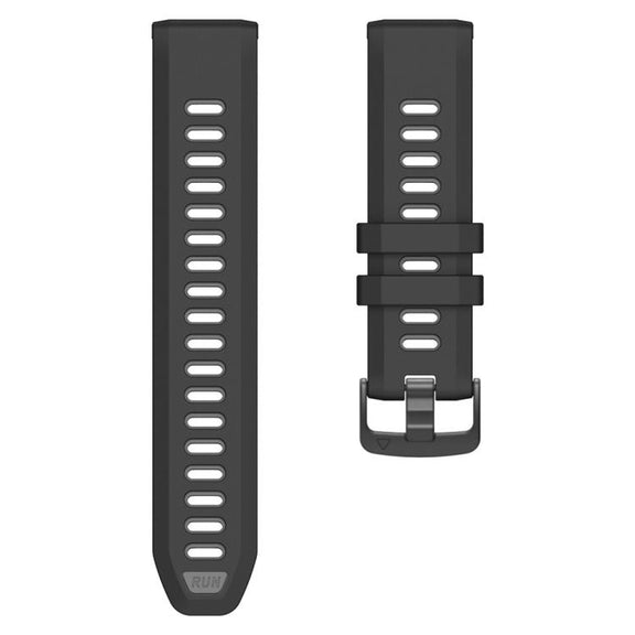 For Garmin Forerunner 970 Two Color Steel Buckle Silicone Watch Band(Black Grey)