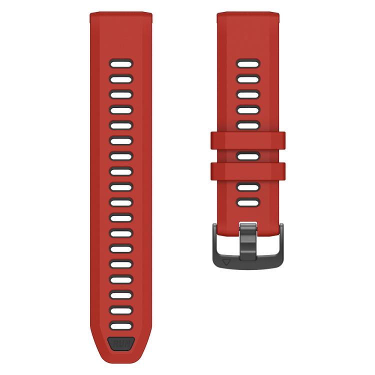For Garmin Forerunner 970 Two Color Steel Buckle Silicone Watch Band(Red Black)