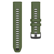 For Garmin Forerunner 970 Two Color Steel Buckle Silicone Watch Band(Army Green Black)