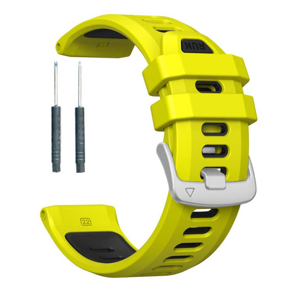 For Garmin Forerunner 970 Two Color Steel Buckle Silicone Watch Band(Lime Black)