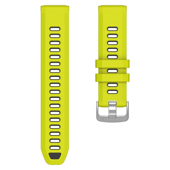 For Garmin Forerunner 970 Two Color Steel Buckle Silicone Watch Band(Lime Black)