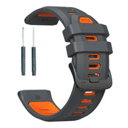 For Garmin Forerunner 970 Two Color Steel Buckle Silicone Watch Band(Charcoal Orange)