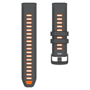 For Garmin Forerunner 970 Two Color Steel Buckle Silicone Watch Band(Charcoal Orange)