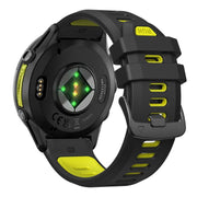 For Garmin Forerunner 970 Two Color Steel Buckle Silicone Watch Band(Black Lime)