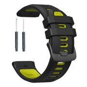 For Garmin Forerunner 970 Two Color Steel Buckle Silicone Watch Band(Black Lime)