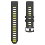 For Garmin Forerunner 970 Two Color Steel Buckle Silicone Watch Band(Black Lime)