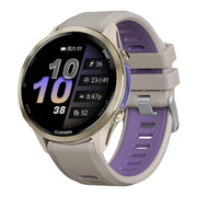 For Garmin Forerunner 970 Two Color Steel Buckle Silicone Watch Band(Sand Purple)