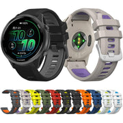 For Garmin Forerunner 970 Two Color Steel Buckle Silicone Watch Band(Black Lime)