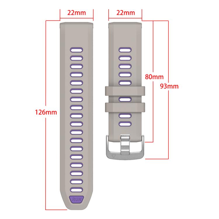 For Garmin Forerunner 970 Two Color Steel Buckle Silicone Watch Band(Charcoal Orange)