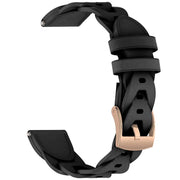 18mm Rose Gold Buckle Twist Leather Watch Band(Black)