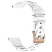 18mm Rose Gold Buckle Twist Leather Watch Band(White)
