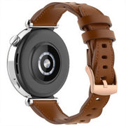 18mm Rose Gold Buckle Twist Leather Watch Band(Brown)