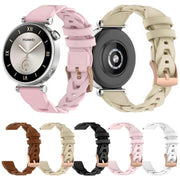 18mm Rose Gold Buckle Twist Leather Watch Band(Pink)