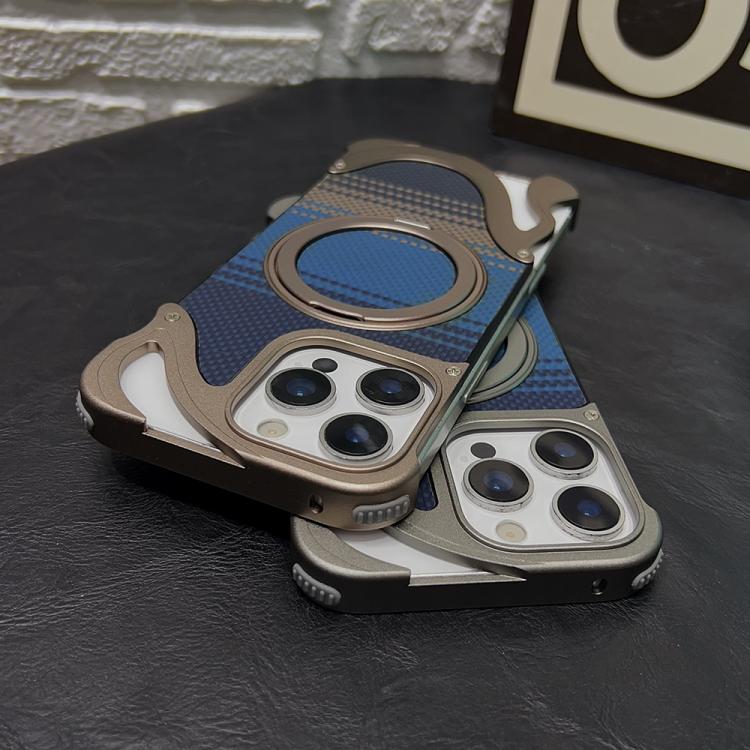 For iPhone 15 Pro Max Metal Frameless 360 Degree Rotation Holder MagSafe Phone Case(Silver) - free shipping - PMC TechLife - Order now!