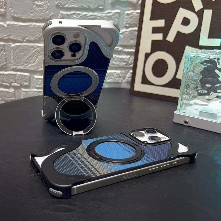 For iPhone 16 Pro Metal Frameless 360 Degree Rotation Holder MagSafe Phone Case(Titanium Color) - free shipping - PMC TechLife - Order now!