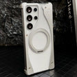 For Samsung Galaxy S24 Ultra 5G Metal Frameless 360 Degree Rotation Holder MagSafe Transparent Phone Case(Silver) - free shipping - PMC TechLife - Order now!