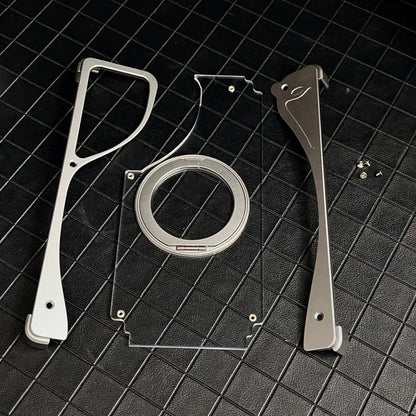 For Samsung Galaxy S24 Ultra 5G Metal Frameless 360 Degree Rotation Holder MagSafe Transparent Phone Case(Silver) - free shipping - PMC Jewellery - Order now!