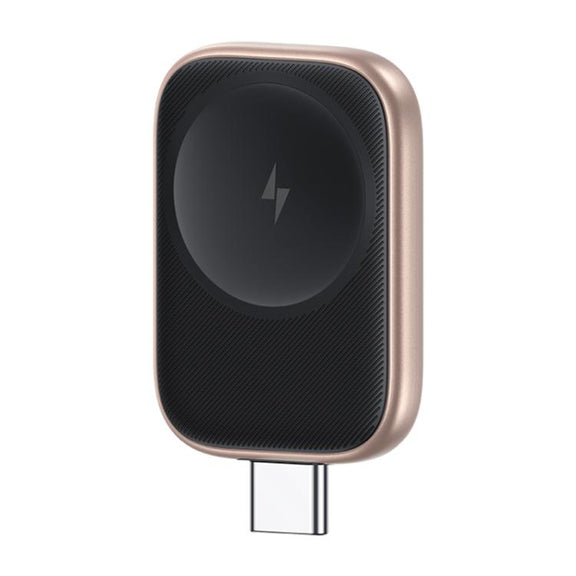 For Apple Watch Series USAMS CD247 USB-C / Type-C Plug Portable Watch Wireless Charger(Desert Gold)