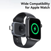 For Apple Watch Series USAMS CD247 USB-C / Type-C Plug Portable Watch Wireless Charger(Metal Gray)