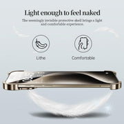 For iPhone 17 Pro Max Frameless Metal Corner Pad Phone Case with Lens Film(Black)
