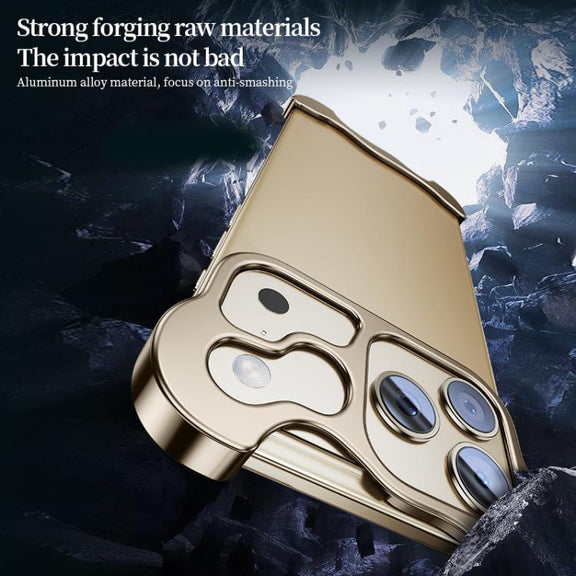 For iPhone 17 Pro Frameless Metal Corner Pad Phone Case with Lens Film(Silver)