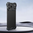 For iPhone 17 Pro Frameless Metal Corner Pad Phone Case with Lens Film(Black) - free shipping - PMC TechLife - Order now!