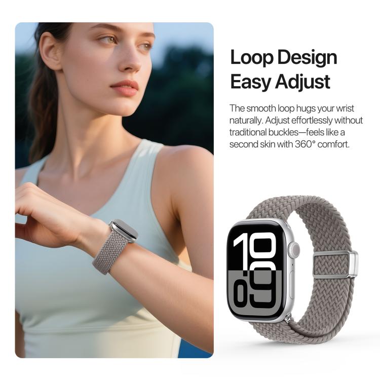For Apple Watch 38 / 40 / 41 / S10 42mm DUX DUCIS Mixture Ultra Series Magnetic Buckle Nylon Braided Strap(Clay)