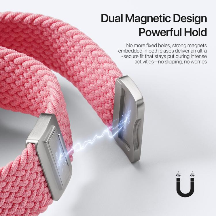 For Apple Watch 38 / 40 / 41 / S10 42mm DUX DUCIS Mixture Ultra Series Magnetic Buckle Nylon Braided Strap(Hot Pink) - free shipping - PMC TechLife - Order now!