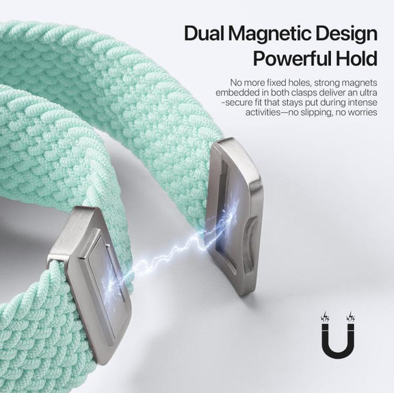 For Apple Watch 38 / 40 / 41 / S10 42mm DUX DUCIS Mixture Ultra Series Magnetic Buckle Nylon Braided Strap(Mint Green)
