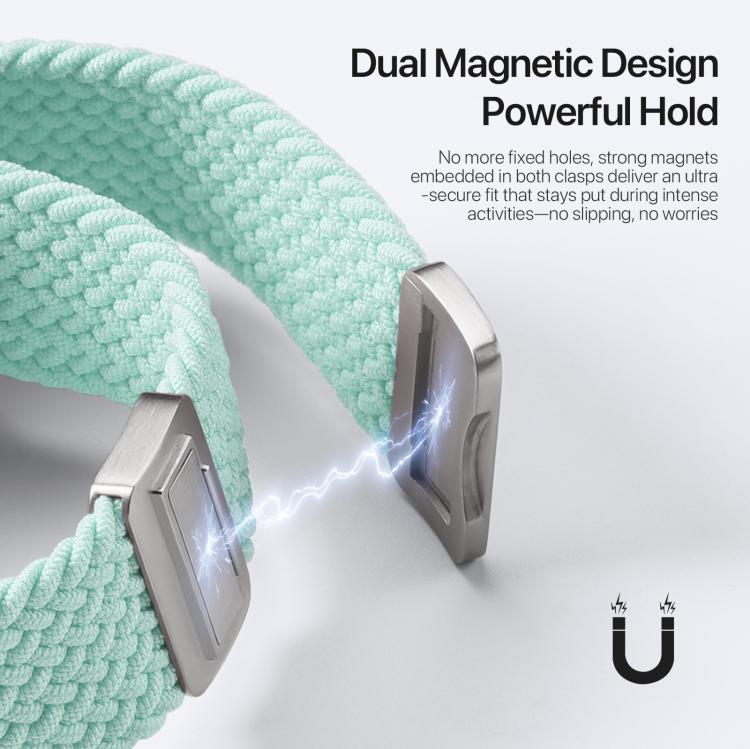 For Apple Watch 38 / 40 / 41 / S10 42mm DUX DUCIS Mixture Ultra Series Magnetic Buckle Nylon Braided Strap(Mint Green)