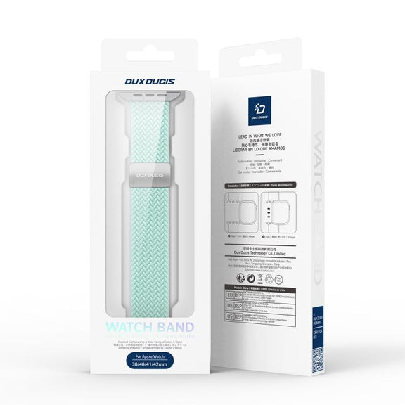 For Apple Watch 38 / 40 / 41 / S10 42mm DUX DUCIS Mixture Ultra Series Magnetic Buckle Nylon Braided Strap(Mint Green)