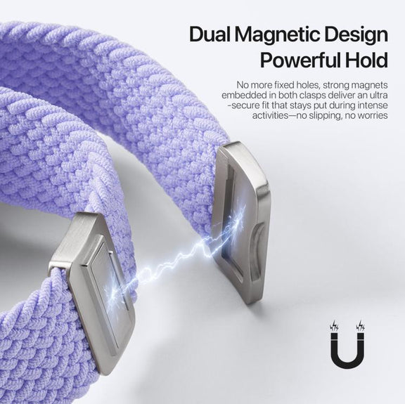 For Apple Watch 38 / 40 / 41 / S10 42mm DUX DUCIS Mixture Ultra Series Magnetic Buckle Nylon Braided Strap(Misty Purple)