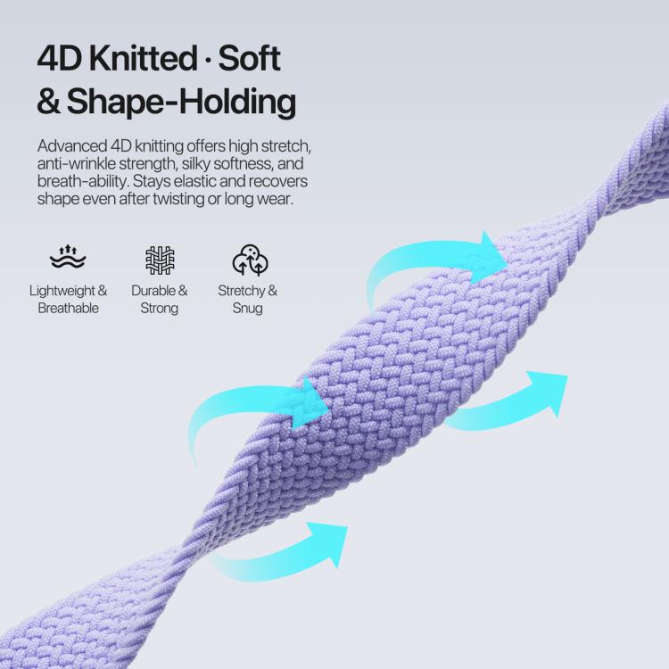 For Apple Watch 38 / 40 / 41 / S10 42mm DUX DUCIS Mixture Ultra Series Magnetic Buckle Nylon Braided Strap(Misty Purple)