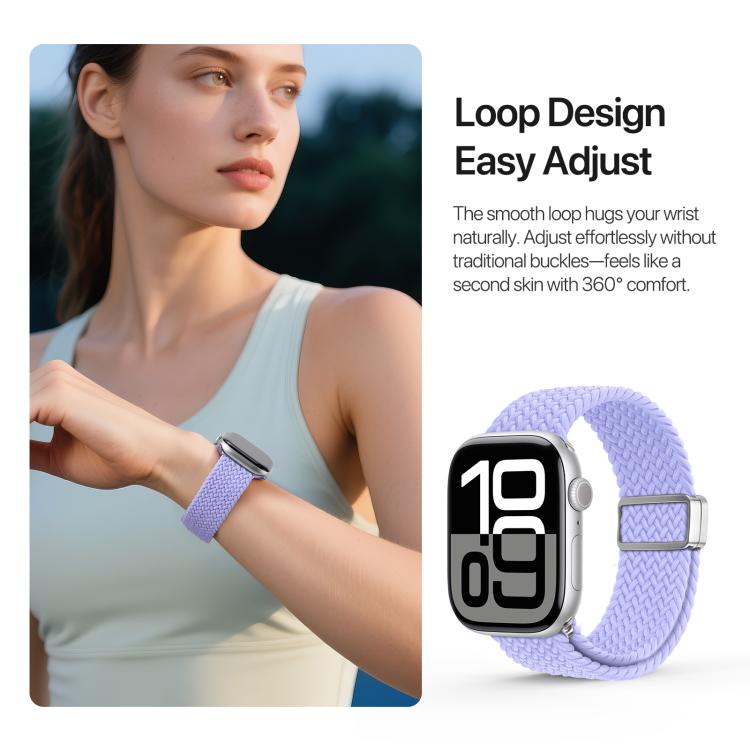 For Apple Watch 38 / 40 / 41 / S10 42mm DUX DUCIS Mixture Ultra Series Magnetic Buckle Nylon Braided Strap(Misty Purple)